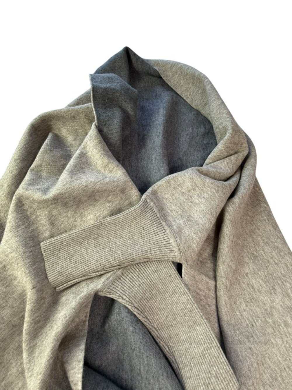 New NWT Seraphine Maternity Shawl Wrap Oversized Sweater w/ Sleeves Brown gray. - Picture 4 of 11